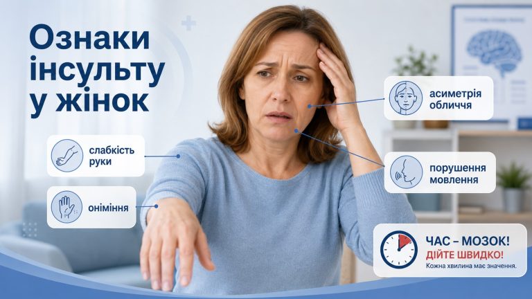 Признаки інсульту у жінок