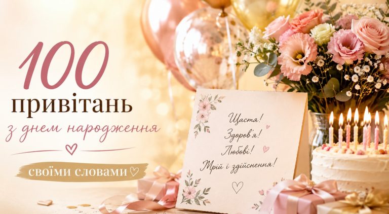 100 привітань з днем народження своїми словами