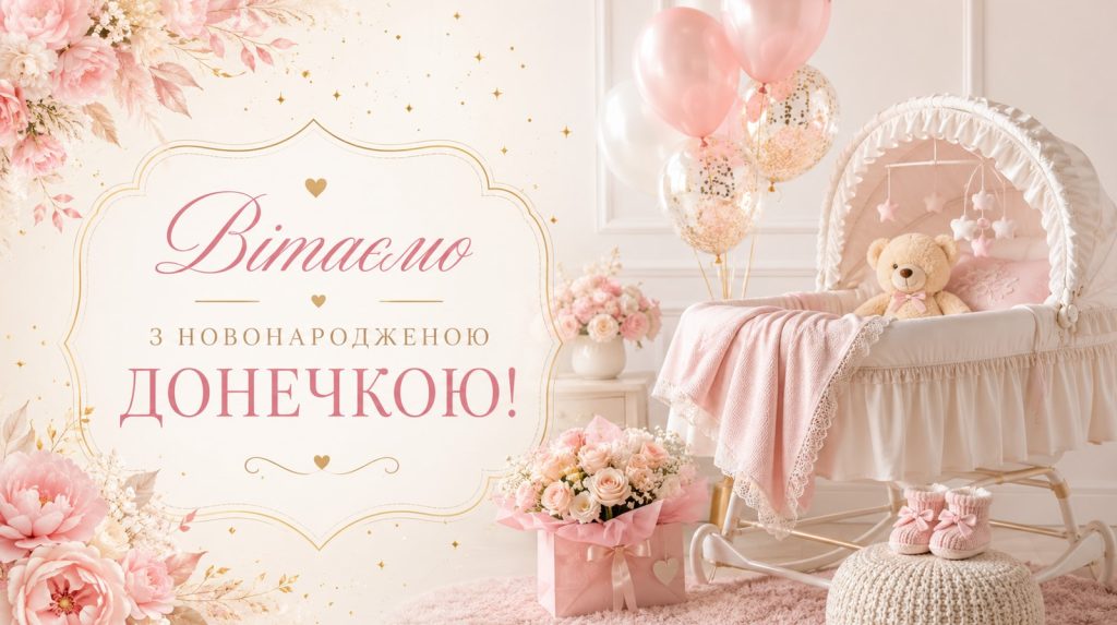 Привітання з новонародженою донечкою
